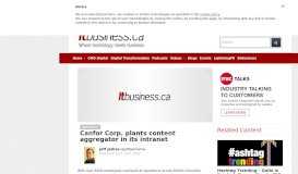
							         Canfor Corp. plants content aggregator in its intranet | IT Business								  
							    