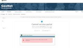 
							         Cannot access portal | GeoNet, The Esri Community | GIS and ...								  
							    