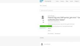 
							         Cannot log into SAP portal, get error 