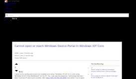 
							         Cannot open or reach Windows Device Portal in Windows IOT Core ...								  
							    