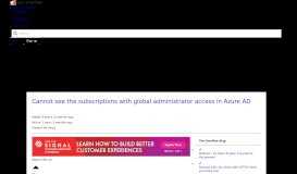 
							         Cannot see the subscriptions with global administrator access in ...								  
							    
