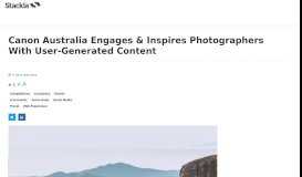 
							         Canon Australia Engages & Inspires Photographers With UGC | Stackla								  
							    