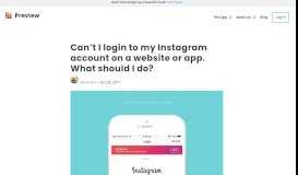
							         Can't I login to my Instagram account on a website or app ...								  
							    