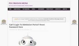 
							         Can't Login To Admission Portal? Reset Password Here | PolyIbadan ...								  
							    