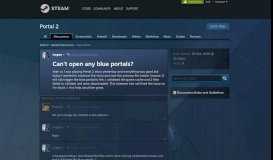 
							         Can't open any blue portals? :: Portal 2 General Discussions								  
							    