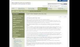 
							         Can't Pay Ticket Online FAQ - The Superior Court of California, County ...								  
							    