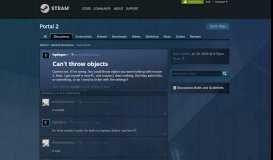 
							         Can't throw objects :: Portal 2 General Discussions - Steam Community								  
							    