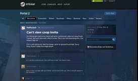 
							         Can't view coop invite :: Portal 2 General Discussions								  
							    