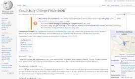 
							         Canterbury College (Waterford) - Wikipedia								  
							    