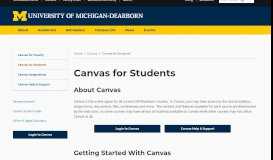 
							         Canvas for Students - University of Michigan-Dearborn								  
							    