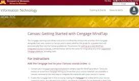 
							         Canvas: Getting Started with Cengage MindTap | IT@UMN								  
							    