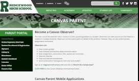 
							         Canvas Parent - Parent Portal | Ridgewood High School								  
							    