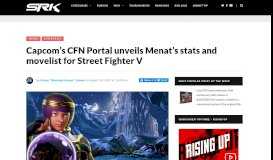 
							         Capcom's CFN Portal unveils Menat's stats and movelist for Street ...								  
							    
