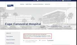 
							         Cape Canaveral Hospital | Cocoa Beach Health Care ... - Health First								  
							    