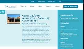 
							         Cape OB/GYN Associates of Cape May Court House - Axia Women's ...								  
							    