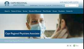 
							         Cape Regional Physicians Associates | Cape Regional Health System								  
							    