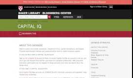 
							         Capital IQ | Baker Library | Harvard Business School								  
							    