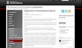 
							         Capital One IT Development Program | Computer Science ... - cse.sc.edu								  
							    