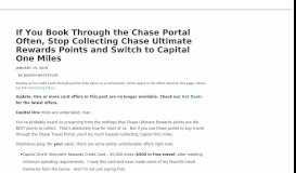 
							         Capital One Miles Are Better Than Chase Ultimate Rewards Points ...								  
							    