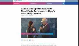 
							         Capital One Opened Its APIs to Third-Party Developers - Here's What ...								  
							    