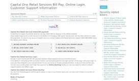 
							         Capital One Retail Services Bill Pay, Online Login, Customer ...								  
							    