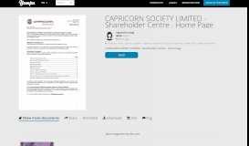 
							         CAPRICORN SOCIETY LIMITED - Shareholder Centre - Home Page								  
							    