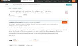 
							         Captive portal in TP-LINK TL-WR841ND device - Wireless Networking ...								  
							    