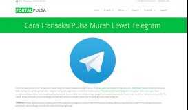 
							         Cara Transaksi Pulsa Murah Lewat Telegram - Agen Pulsa								  
							    