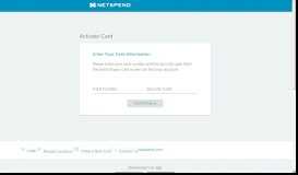 
							         Card Activation - Netspend								  
							    