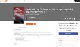 
							         carder007, buy CC, buy Cvv , buy dumps, buy Fullz ( http ...								  
							    