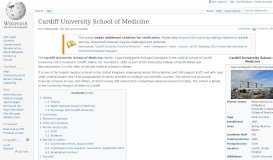 
							         Cardiff University School of Medicine - Wikipedia								  
							    