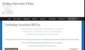 
							         Cardiology Associates Bill Pay | Dothan Specialty Clinic								  
							    