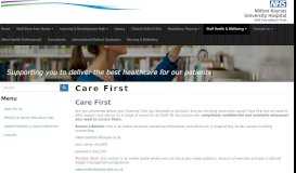 
							         Care First | MKUH Workforce								  
							    