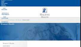 
							         Care for Women | Service Lines | Halifax Health								  
							    