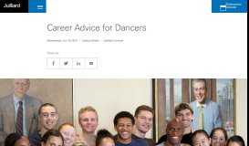 
							         Career Advice for Dancers at The Juilliard School								  
							    