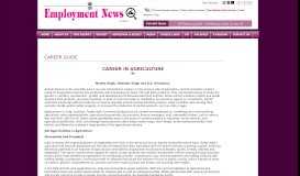 
							         career in agriculture - ::Welcome to Employment News ::| Govt. Jobs ...								  
							    