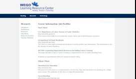 
							         Career Information: Job Profiles - WEGO LRC								  
							    