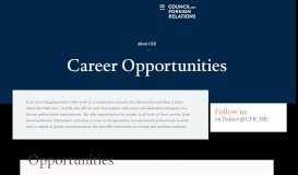 
							         Career Opportunities | Council on Foreign Relations								  
							    