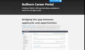 
							         Career Portal | Getting Started - Bullhorn Open Source								  
							    