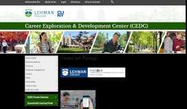 
							         Career Services Center (CSC) - Lehman College								  
							    