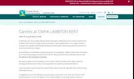 
							         Careers at CMHA LAMBTON KENT								  
							    