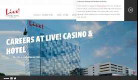 
							         Careers at Live! Casino & Hotel - Maryland Live! Casino								  
							    