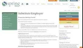 
							         Careers at Spring ISD / Substitute								  
							    