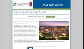 
							         Careers at Stoneridge Creek								  
							    