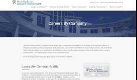 
							         Careers by Company - Lancaster General Health Jobs								  
							    