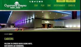 
							         Careers - Cypress Bayou Casino								  
							    