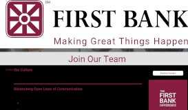 
							         Careers: First Bank								  
							    
