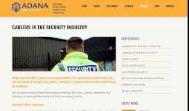 
							         Careers in the Security Industry - Adana Security								  
							    