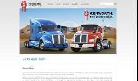 
							         Careers - Kenworth Trucks - The World's Best ®								  
							    