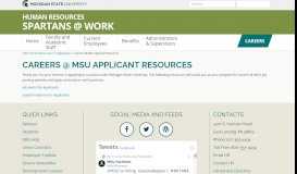 
							         Careers @ MSU Applicant Resources - MSU Human Resources								  
							    